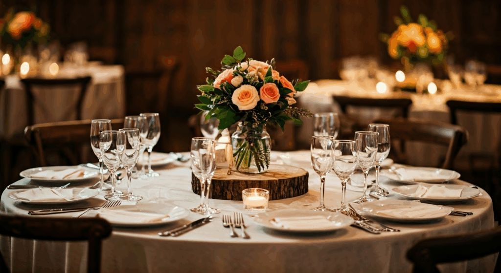 Tischdeko Hochzeit runde Tische