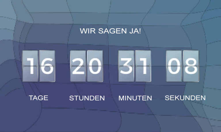 Countdown Hochzeitshomepage